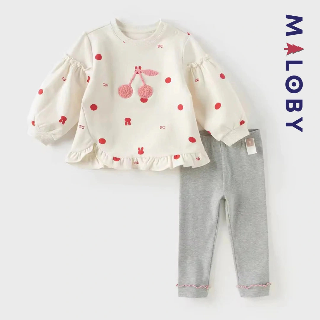 Ensemble 2 pièces sweat + Legging enfant fille- Rose
