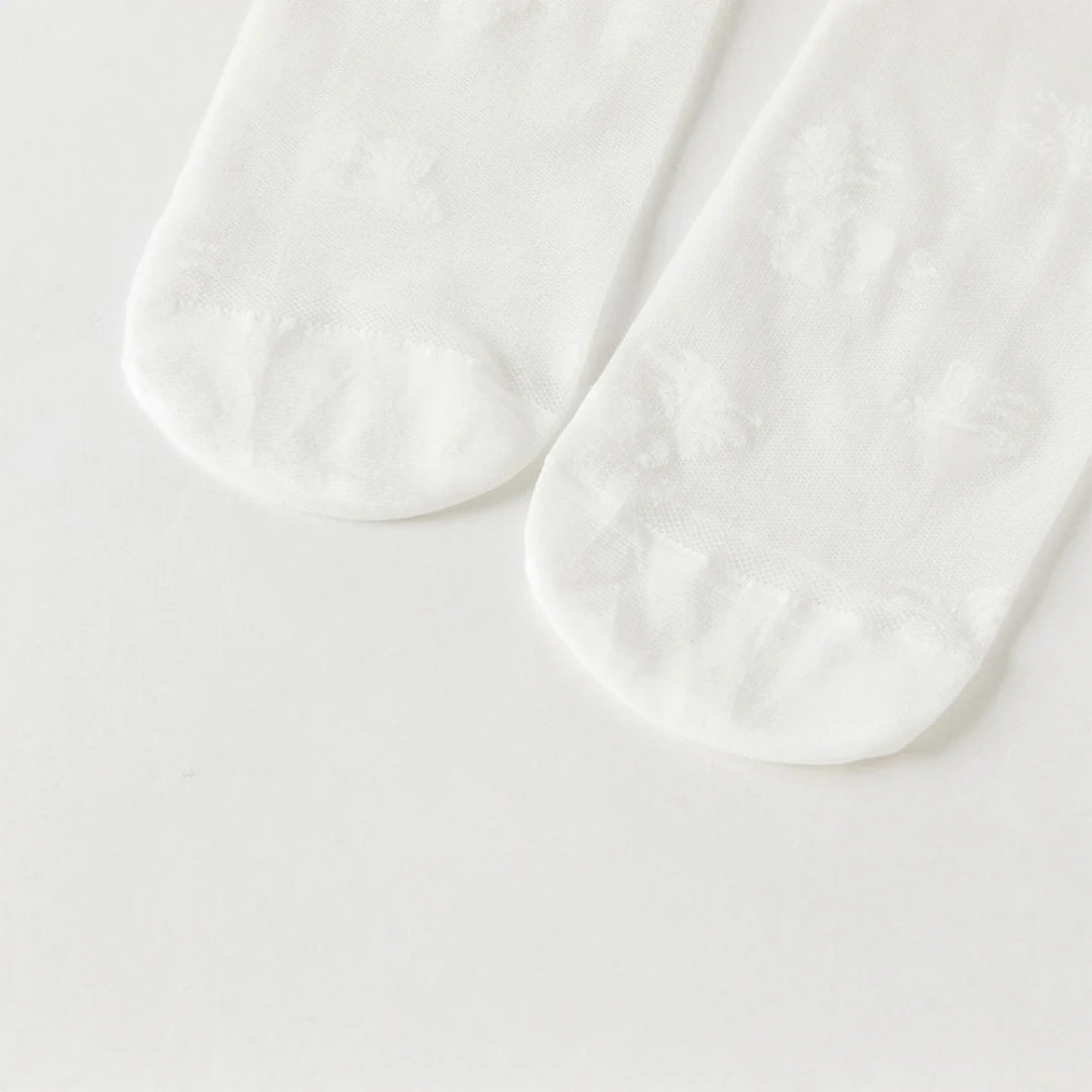 Chaussettes hautes en dentelle enfant fille blanc, accessoire enfant maroc - MALOBY