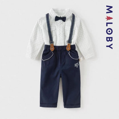 Ensemble cérémonie pantalon+ chemise à carreaux enfant garçon -Bleu -robes et ensembles pour filles, bébés et garcons - MALOBY