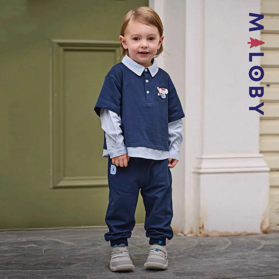 Ensemble 2 pièces enfant garçon -Marine -robes et ensembles pour filles, bébés et garcons - MALOBY
