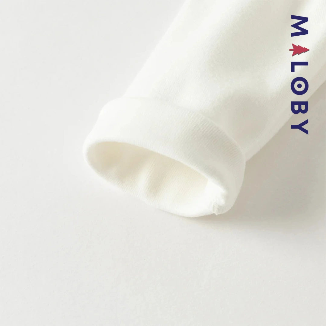 Robe cérémonie manches longues fleurettes - blanc