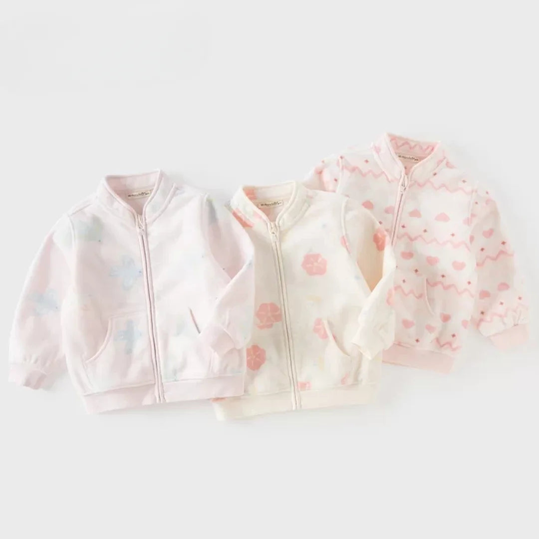 Sweat Polaire à Fermeture Éclair enfant fille -3 Motifs