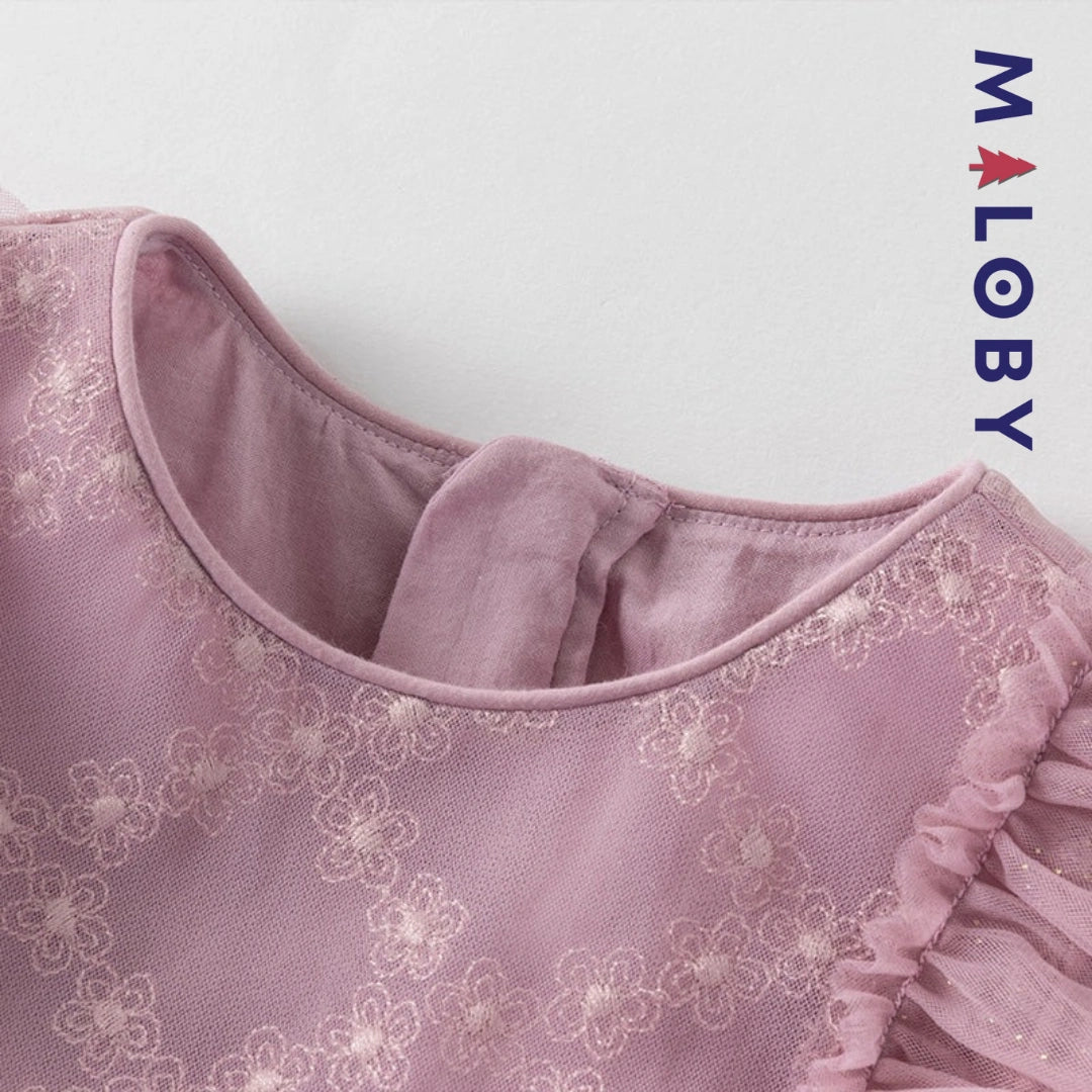 Ensemble Robe+sac pour cérémonie volontée en tulle - violet -robes et ensembles pour filles, bébés et garcons - MALOBY