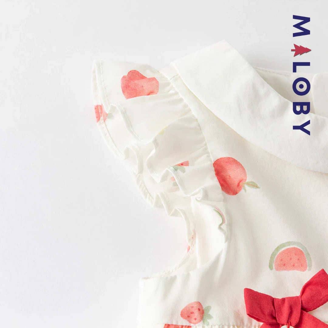 Ensemble été 2 pièces Tunique+Short en pur coton enfant fille- Imprimé