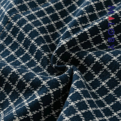 Robe à carreaux effet 2 en 1 enfant fille- marine