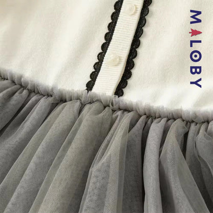 Robe de cérémonie à volants enfant fille - blanc