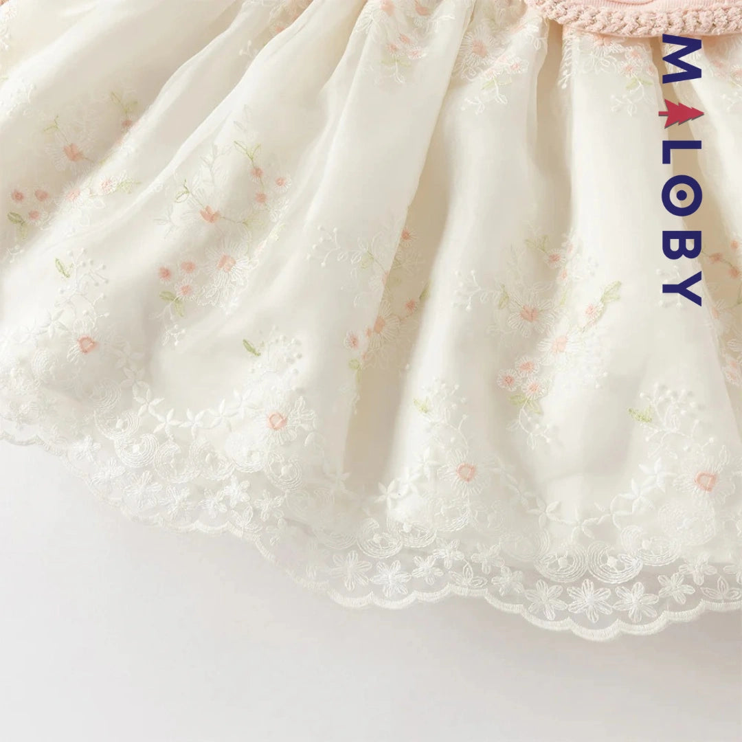 Robe cérémonie avec Boléro intégré -Rose -robes et ensembles pour filles, bébés et garcons - MALOBY