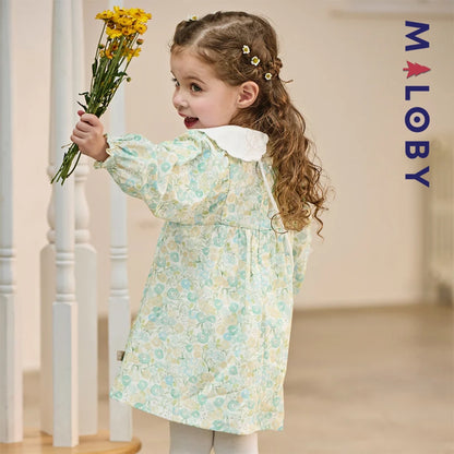 Robe Fleurie à col brodé avec mini sac chat enfant fille -Floral