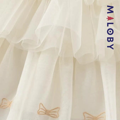 Jupe à volants en tulle enfant fille- Beige/Marine -robes et ensembles pour filles, bébés et garcons - MALOBY