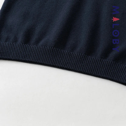 Pull à col chemise enfant garçon- marine -robes et ensembles pour filles, bébés et garcons - MALOBY