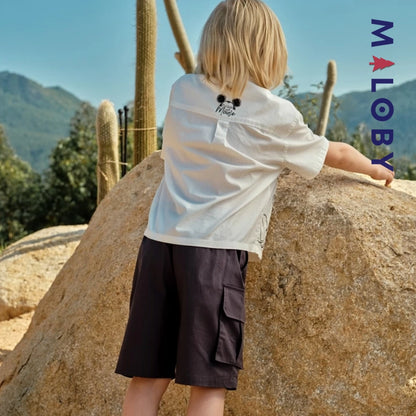 Ensemble 2 pièces Chemise+short motif Disney enfant garçon -Blanc