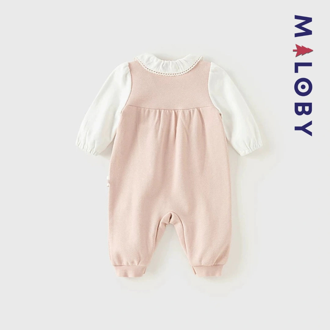 Combinaison longue effet 2 en 1 enfant fille -rose -robes et ensembles pour filles, bébés et garcons - MALOBY