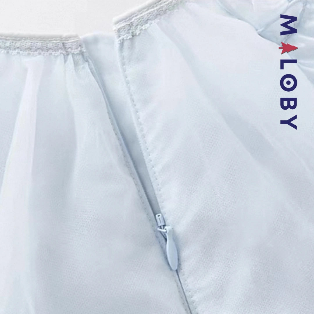 Robe de princesse à manches papillon -Bleu ciel