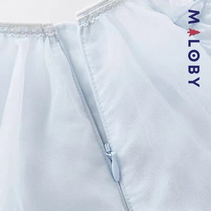 Robe de princesse à manches papillon -Bleu ciel