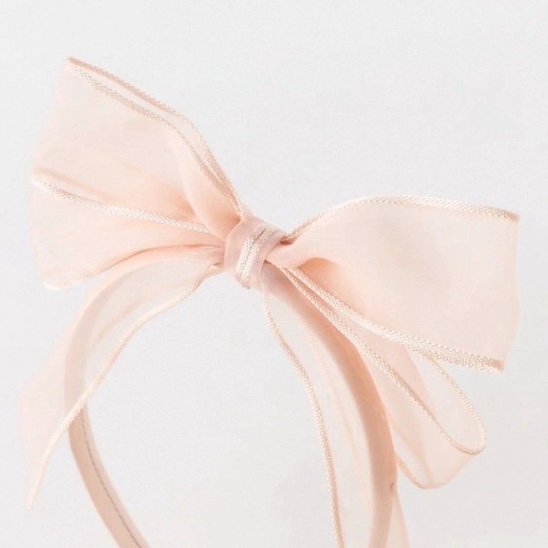 Bandeau princesse à fleur pour cérémonie -Rose