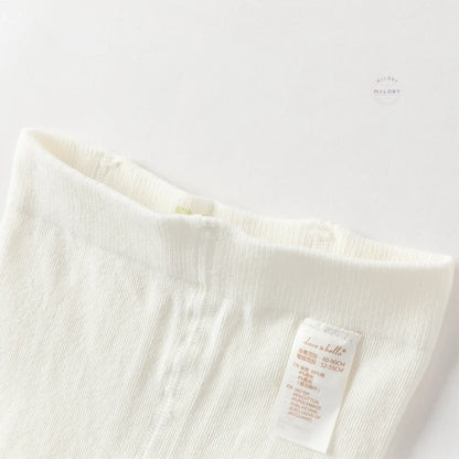 Collant en pointelle épais à motifs fleurettes enfant fille blanc - MALOBY