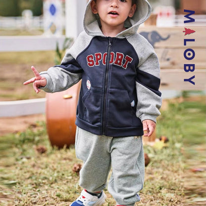 Ensemble sport 2 pièces enfant garçon-Marine -robes et ensembles pour filles, bébés et garcons - MALOBY