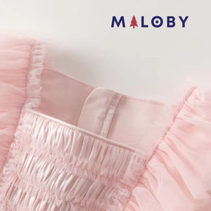 Robe de princesse à volants - rose pâle -robes et ensembles pour filles, bébés et garcons - MALOBY