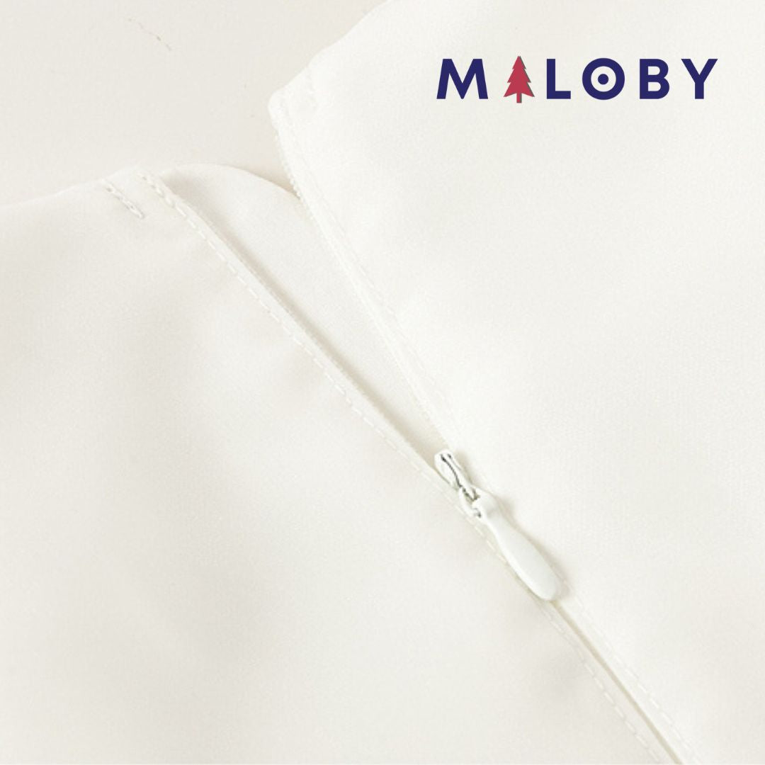 Robe cérémonie fleurettes -Blanc -robes et ensembles pour filles, bébés et garcons - MALOBY