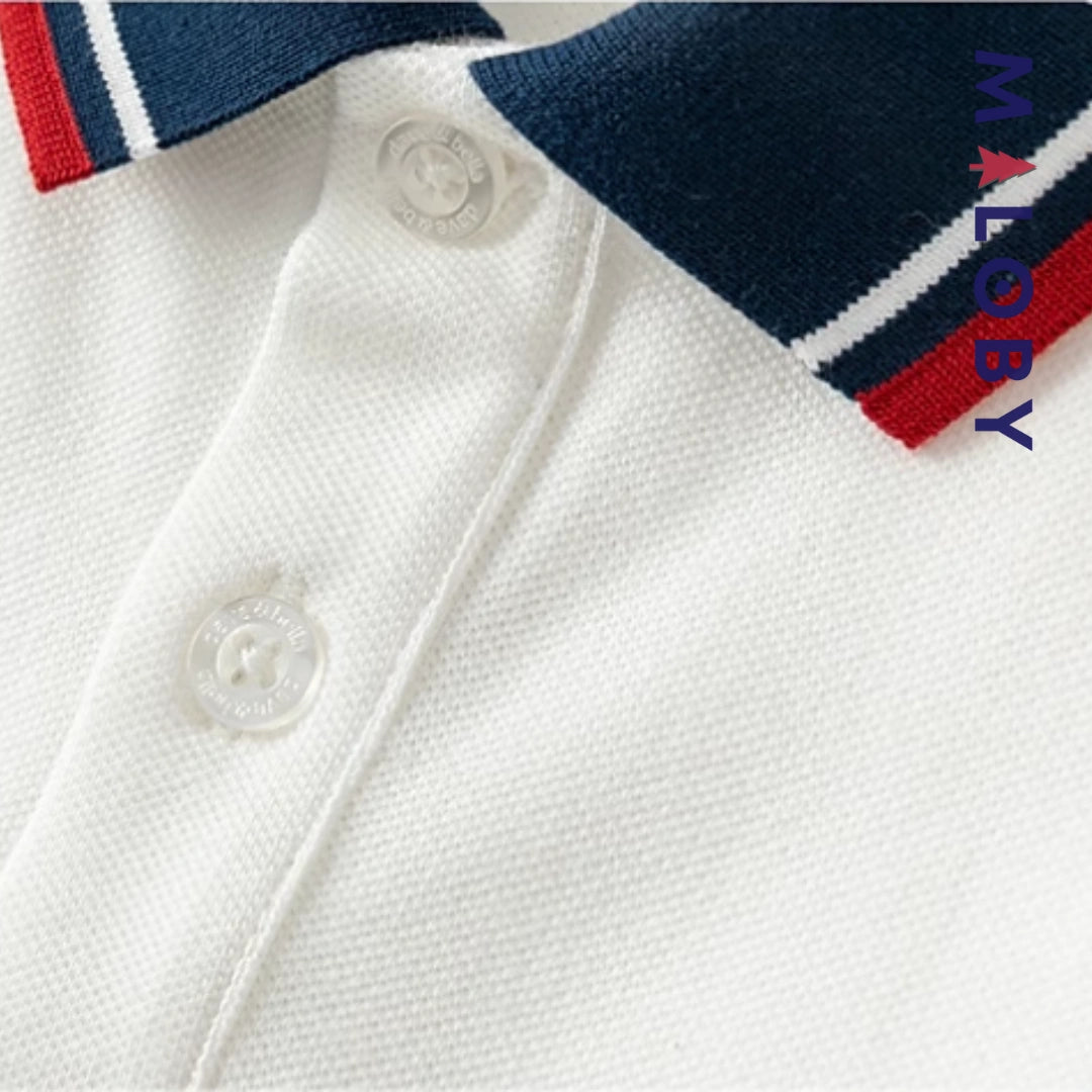 Polo manches longues enfants garçon - Blanc -robes et ensembles pour filles, bébés et garcons - MALOBY