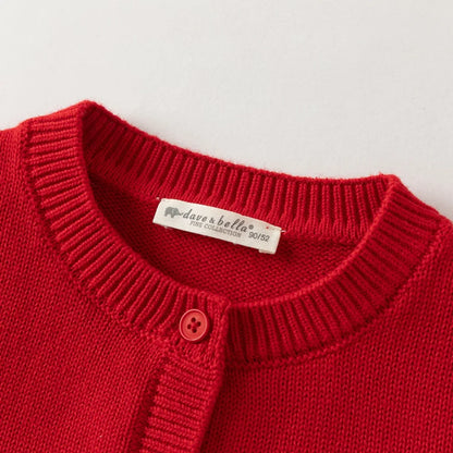 Gilet sans manches en maille 100% coton enfant fille -Rouge/Rose
