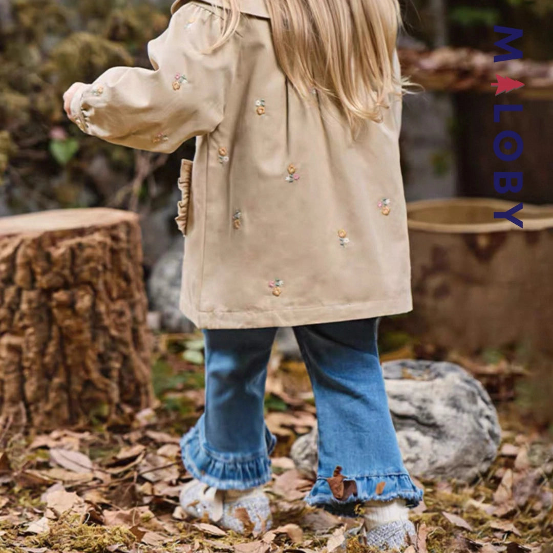 Jean à base volontée enfant fille-Bleu -robes et ensembles pour filles, bébés et garcons - MALOBY