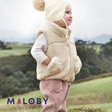 Charger l&#39;image dans la galerie, Veste sans maches en sherpa enfant fille -beige -robes et ensembles pour filles, bébés et garcons - MALOBY
