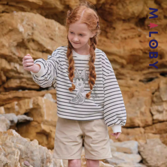 Sweat-shirt antibactérien Disney enfant fille -Rayé marine -robes et ensembles pour filles, bébés et garcons - MALOBY