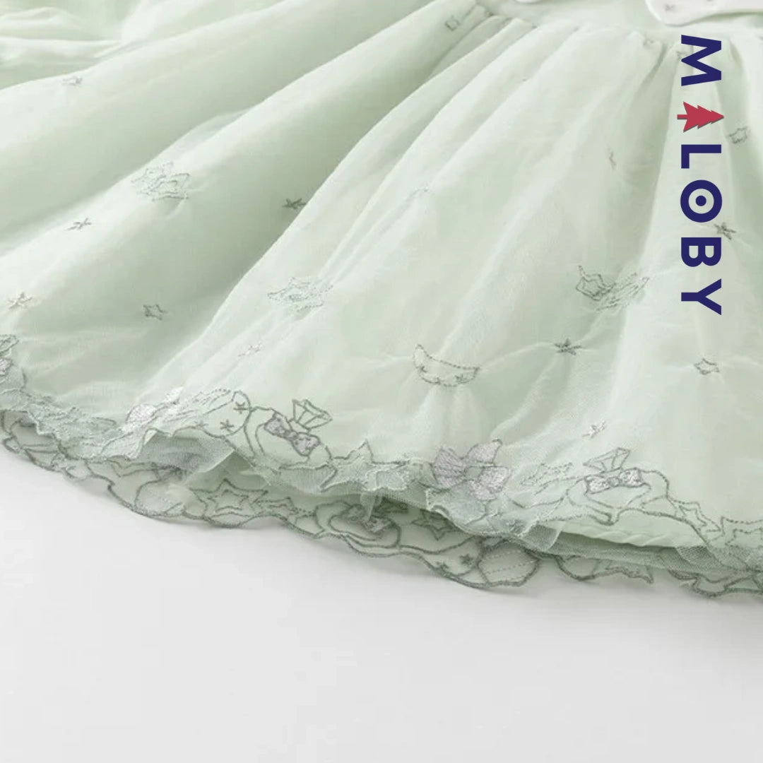 Robe star col claudine- Vert