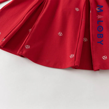 Robe polo motif papillon enfant fille -Rouge -robes et ensembles pour filles, bébés et garcons - MALOBY