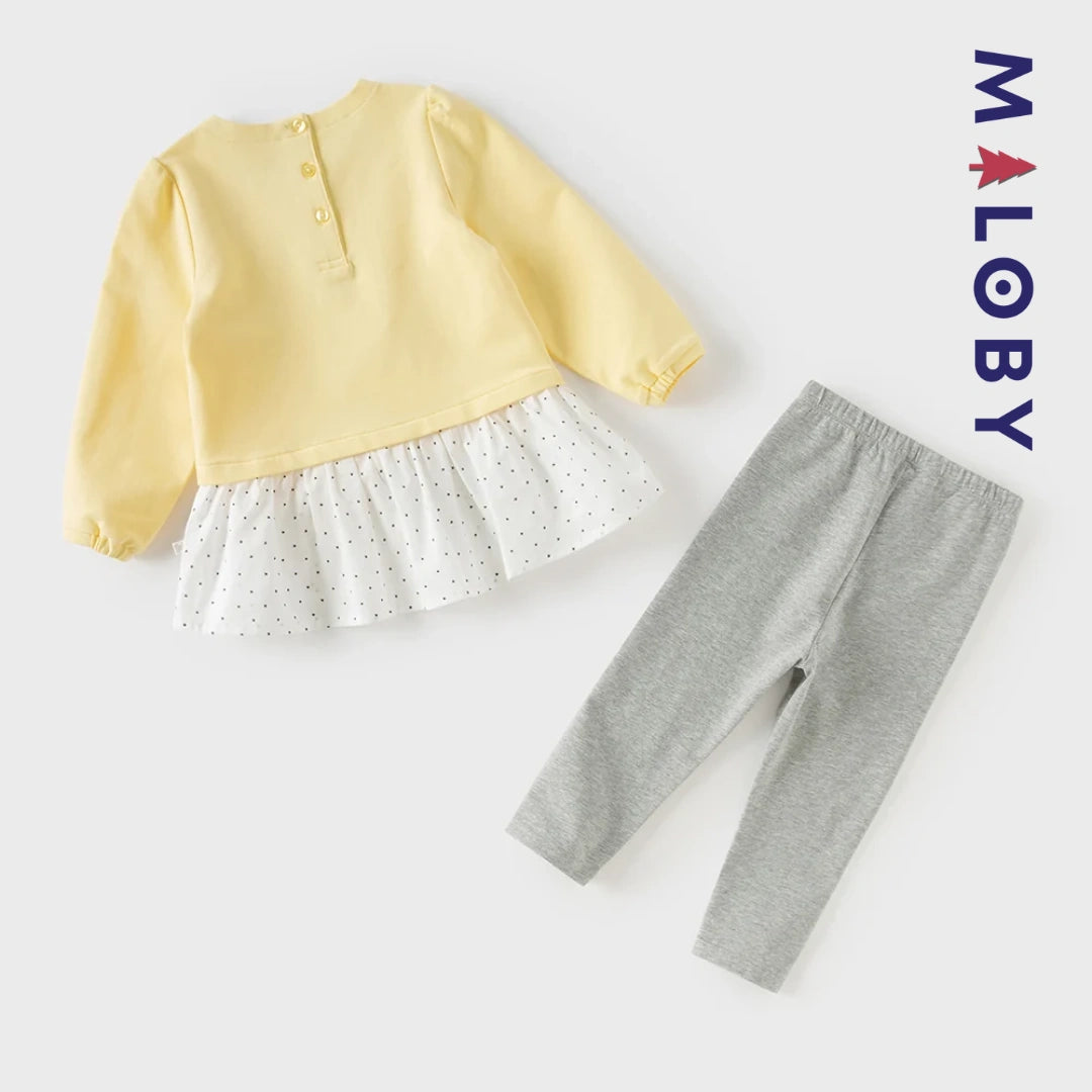 Ensemble tunique & legging enfant fille- Jaune