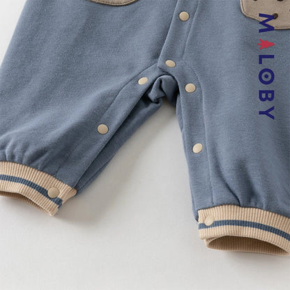 Combinaison longue en molleton enfant garçon - Gris bleu