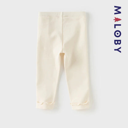 Legging à base brodée enfant fille - beige -robes et ensembles pour filles, bébés et garcons - MALOBY