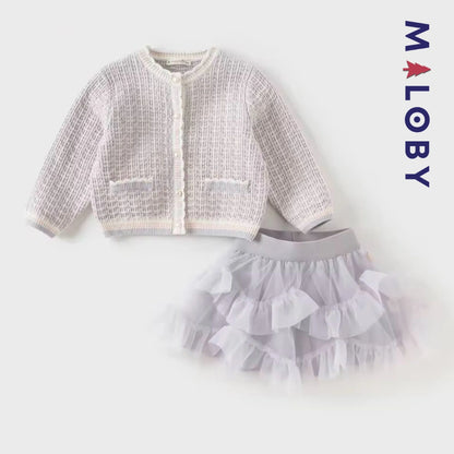 Ensemble style chanel jupe + Cardigan -Violet