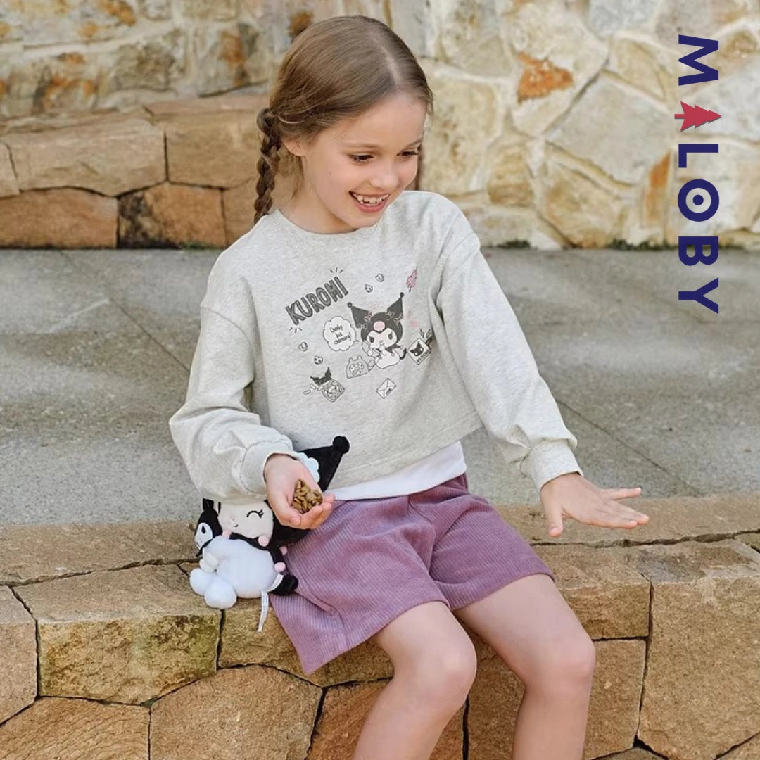 Sweat-shirt Kuromi effet 2 en 1 enfant fille -Gris -robes et ensembles pour filles, bébés et garcons - MALOBY