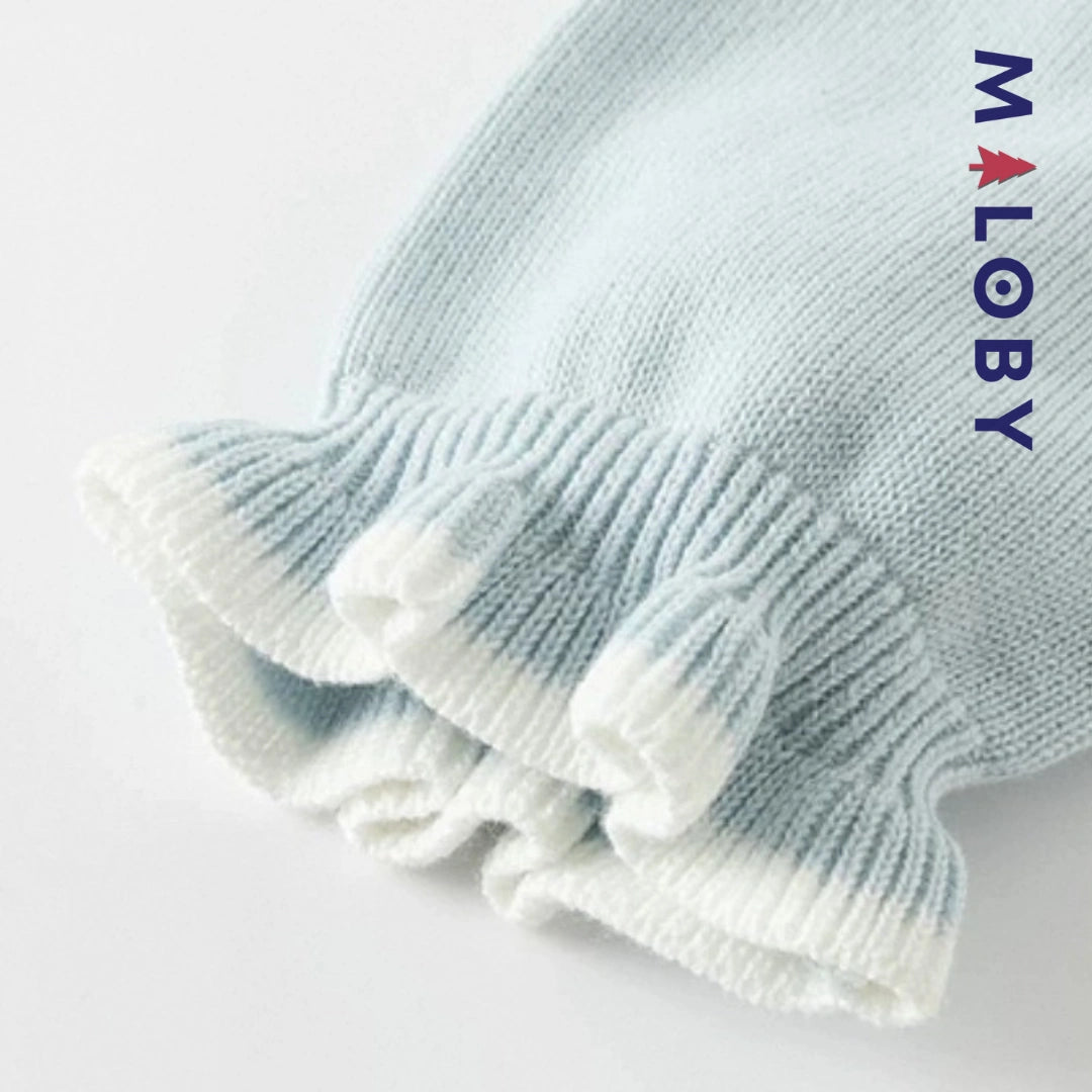 Robe en maille et en tulle effet 2 en 1 enfant fille - Bleu ciel