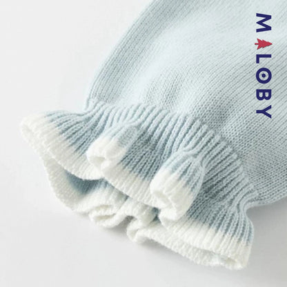 Robe en maille et en tulle effet 2 en 1 enfant fille - Bleu ciel