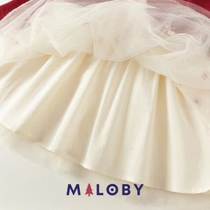 Robe cérémonie avec boléro intégré- Rouge -robes et ensembles pour filles, bébés et garcons - MALOBY