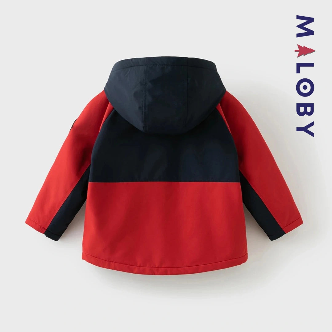 Parka imperméable doublée polaire enfant garçon- rouge
