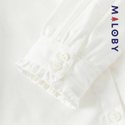 Chemise à nœud enfant fille - Blanc -robes et ensembles pour filles, bébés et garcons - MALOBY