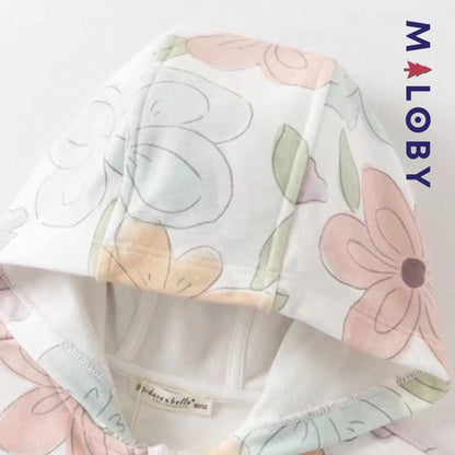 Ensemble jogging 2 pièces motifs fleuris enfant fille- Rose Bonbon -robes et ensembles pour filles, bébés et garcons - MALOBY