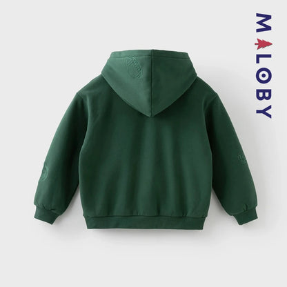 sweat à capuche doublé sherpa enfant garçon- vert