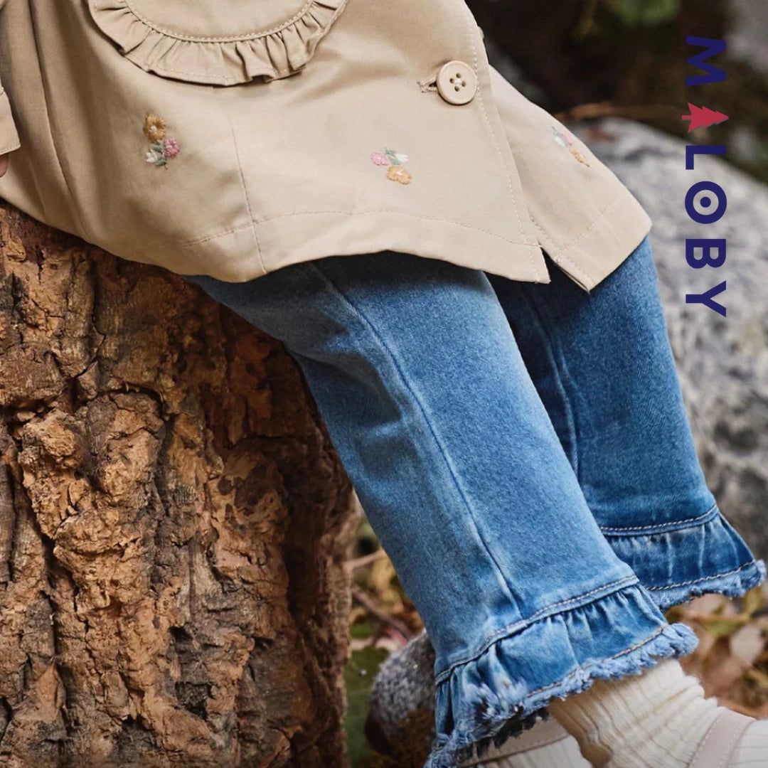 Jean à base volontée enfant fille-Bleu -robes et ensembles pour filles, bébés et garcons - MALOBY