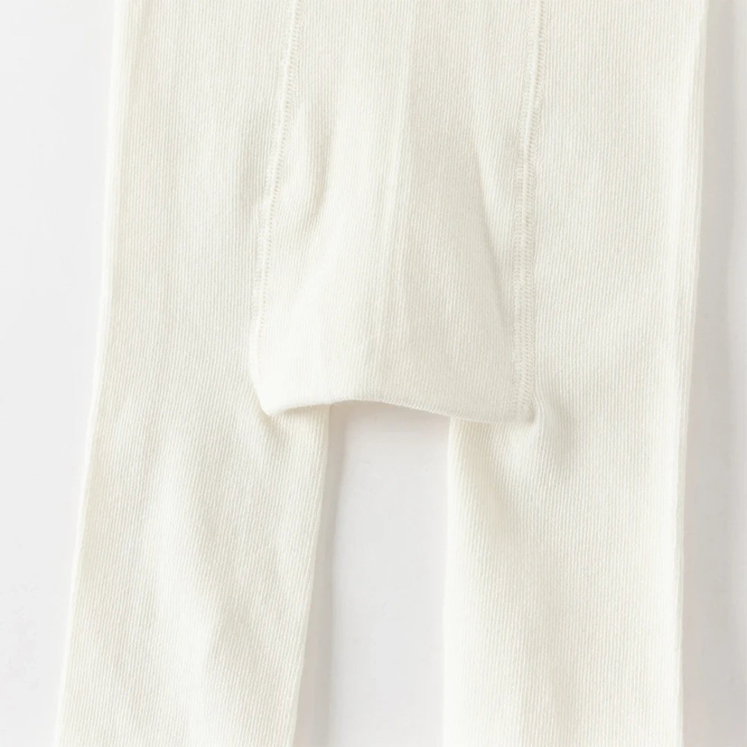 Collants épais brodés fleur enfant fille beige, vêtement enfant maroc - MALOBY
