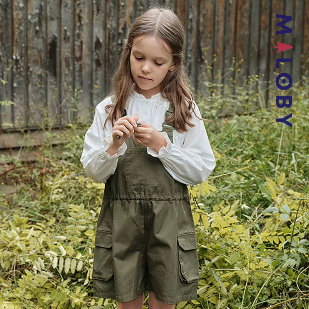 Ensemble Chaussettes +Salopette Short Cargo Enfant fille -Kaki