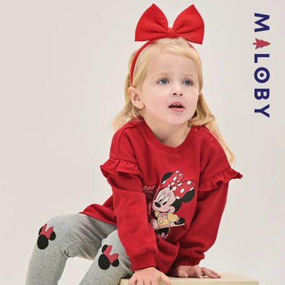 Ensemble Minnie Disney Sweat+Pantalon enfant fille- Rouge/Noir