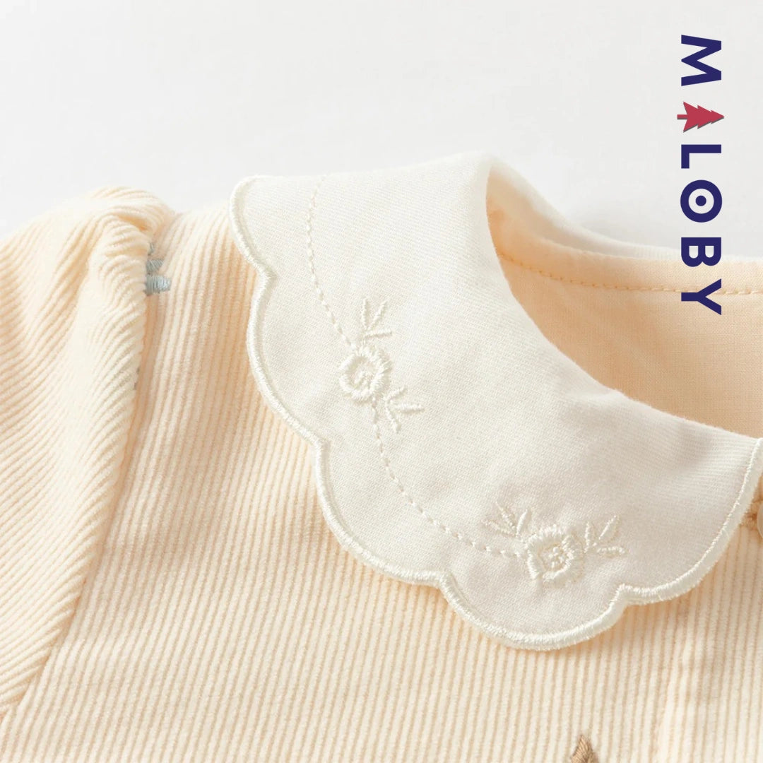 Ensemble robe en velours côtelé + sac fantaisie enfant fille- jaune -robes et ensembles pour filles, bébés et garcons - MALOBY