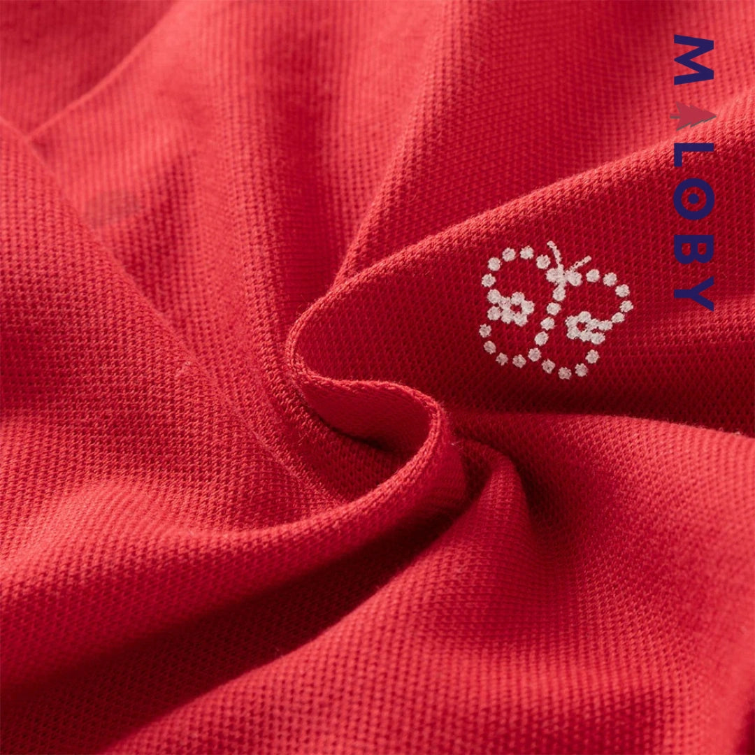 Robe polo motif papillon enfant fille -Rouge -robes et ensembles pour filles, bébés et garcons - MALOBY