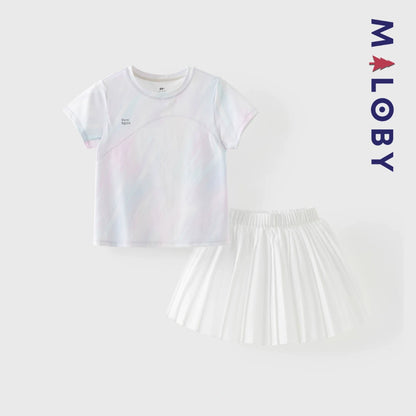 Ensemble été 2 pièces Anti-UV UPF 50+ enfant fille -Violet/blanc