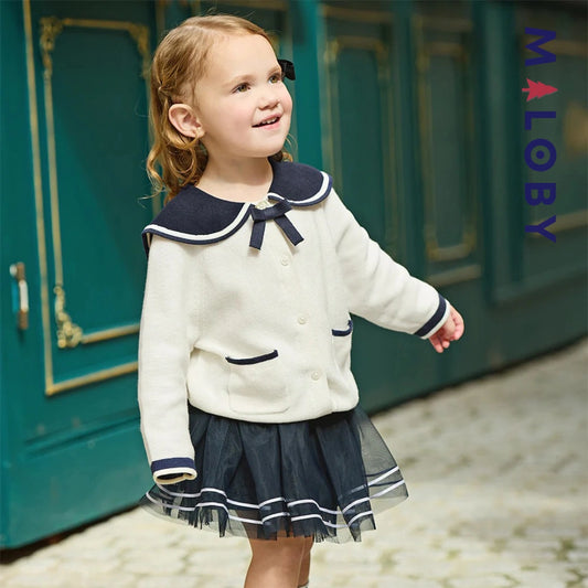 Cardigan en pur coton enfant fille -Beige -robes et ensembles pour filles, bébés et garcons - MALOBY